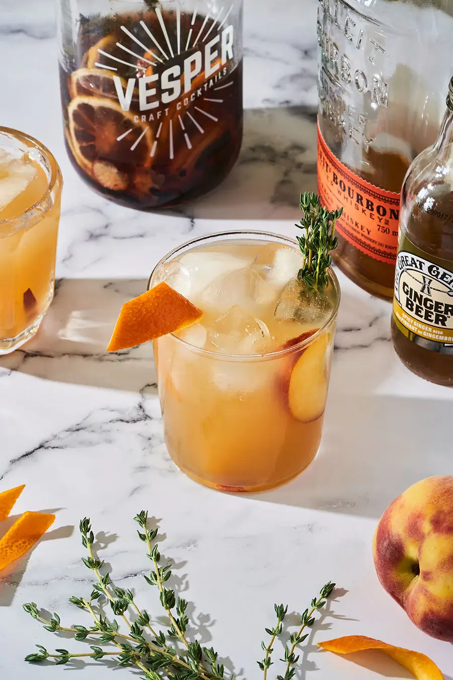BOURBON PEACH SMASH | VESPER COCKTAILS