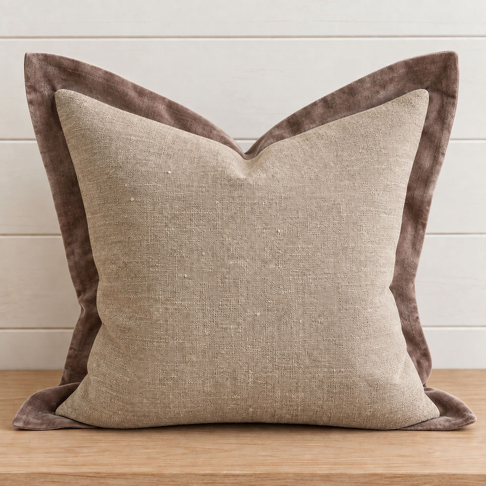 Velvet Flange Pillow with 20” x 20” linen cover