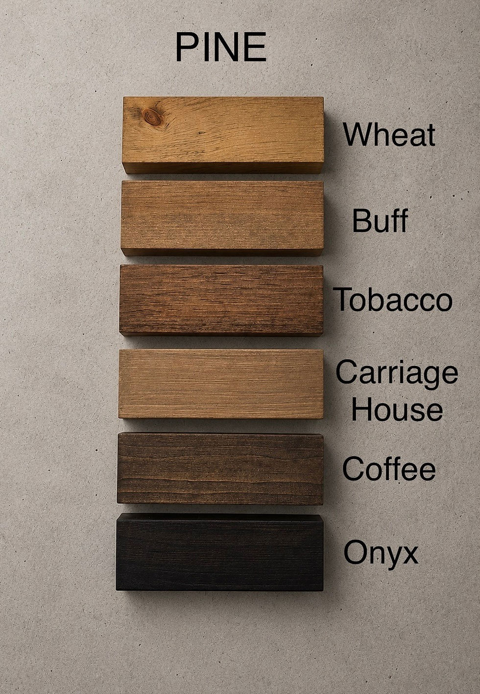 Thumbnail: Stain Coulours on Solid wood Pine blocks 