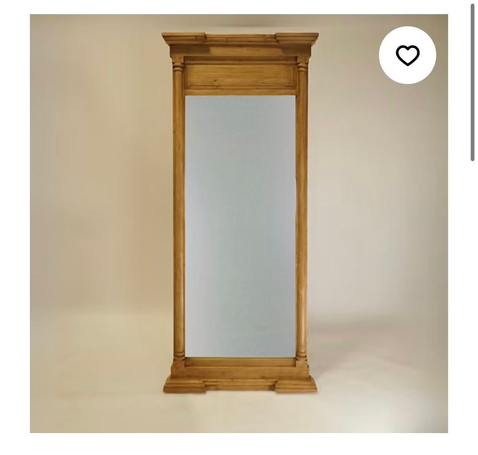 Tall wooden framed mirror