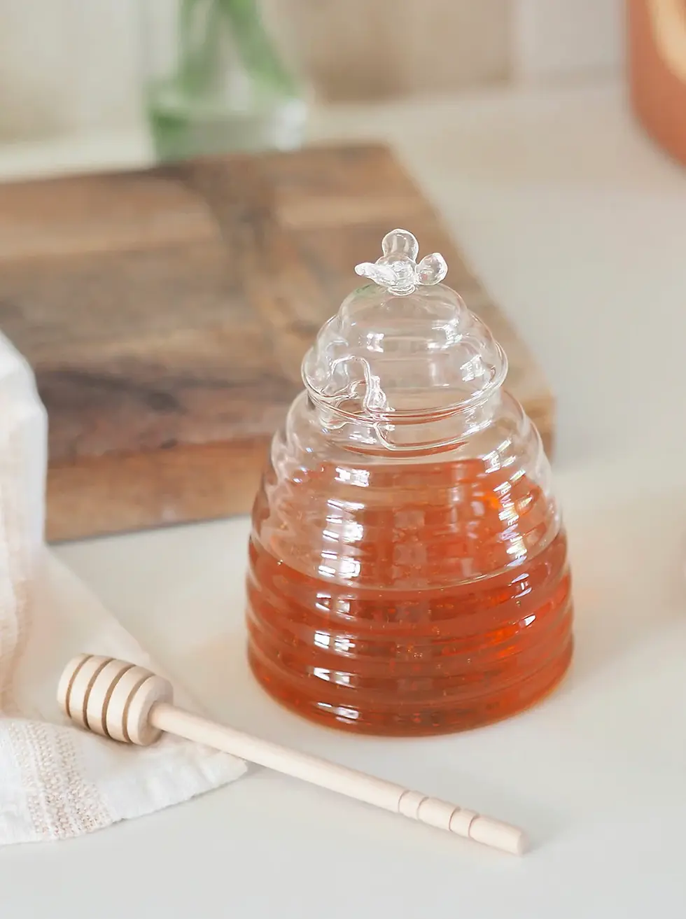 Thumbnail: GLASS HONEY JAR WITH DIPPER