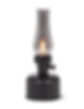 Black metal table lamp with glass shade