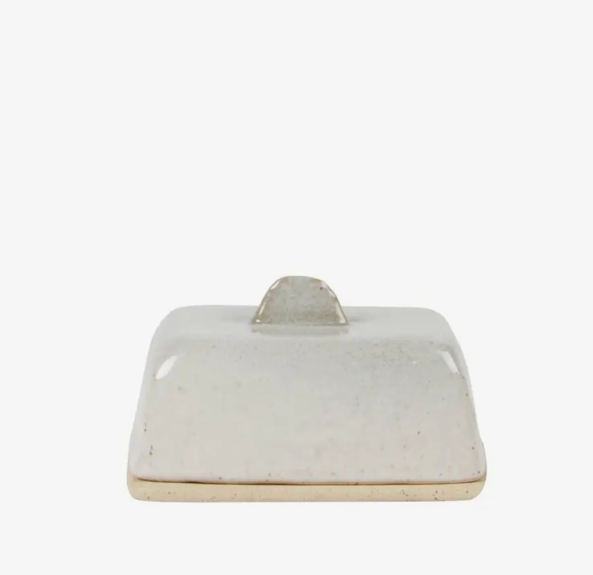 Light ceramic butter dish with lid