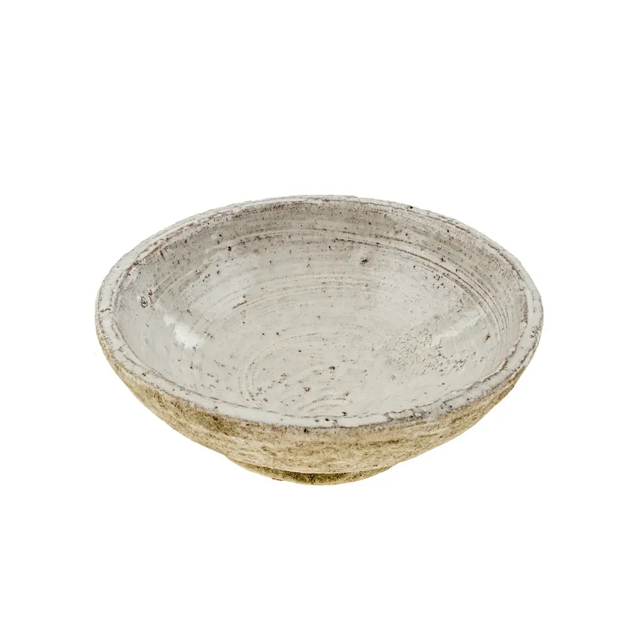Off-white rustic bowl, speckled texture