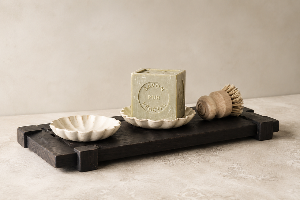 Thumbnail: Large Drift Pedestal with soap dishes and wooden brush