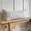 Miniature : Grey floral linen lumbar pillow on bench
