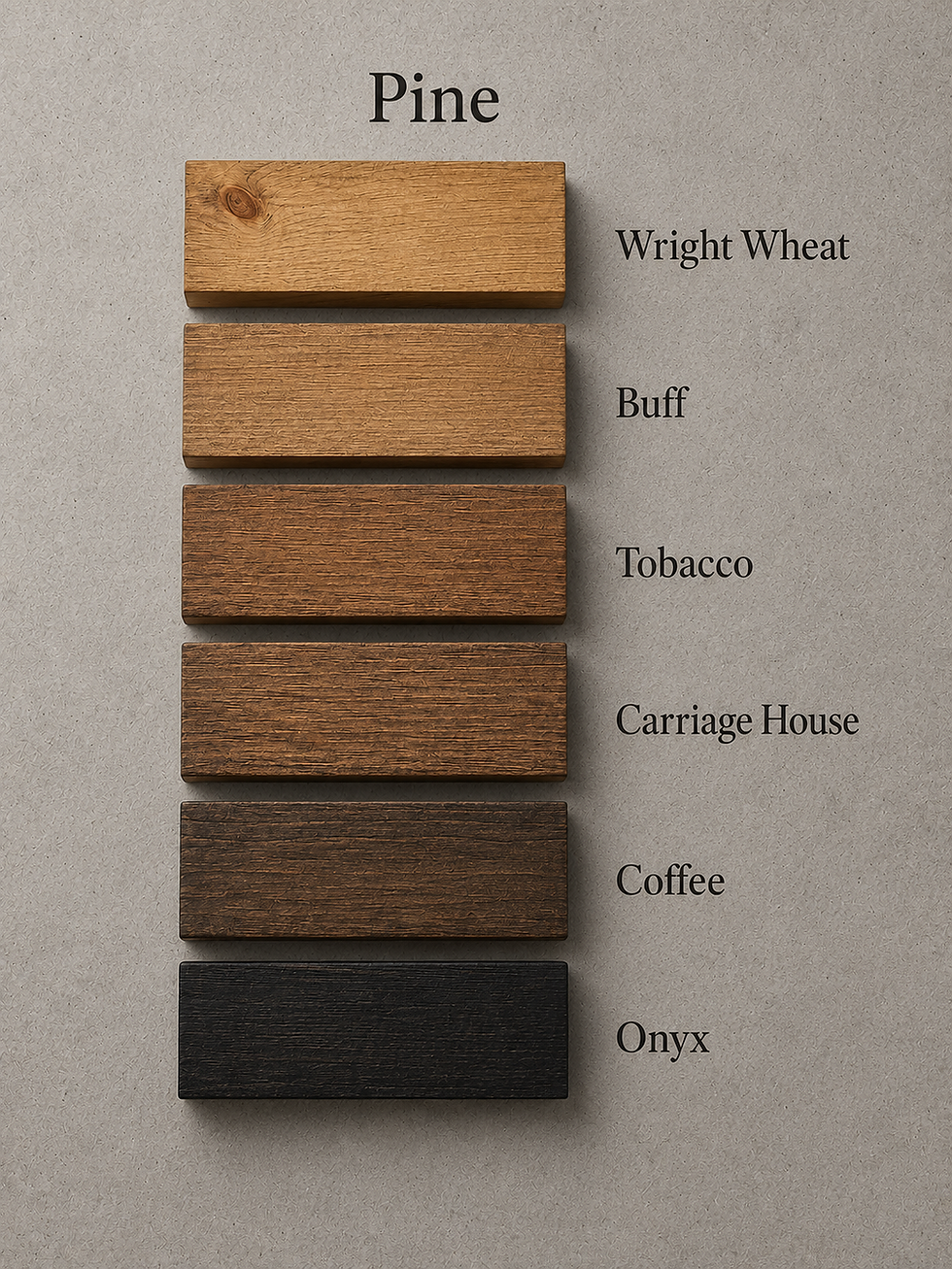 Miniature : Solid Wood Bench finishes: Wheat, Buff, Tobacco, Coffee, Onyx