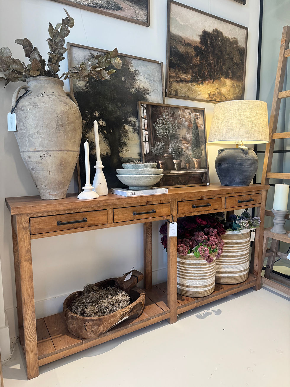 Oakleigh Console Table with rustic decor