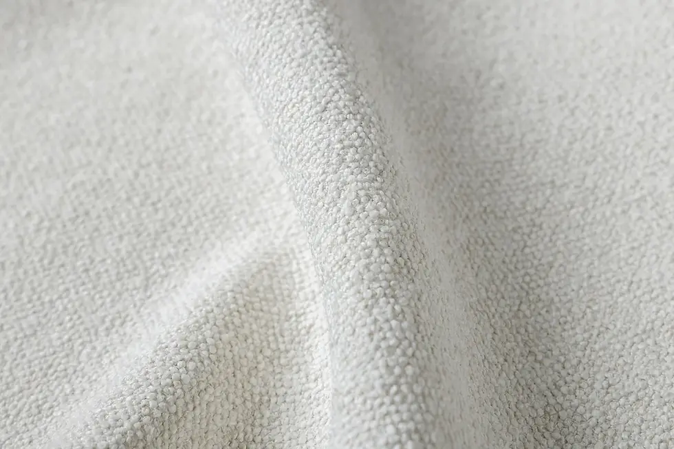 Close-up of white Annie Sofa upholstery fabric texture
