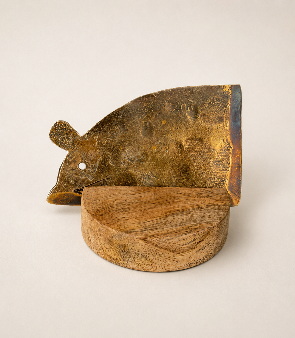 Petit Souris Cheese Knife with mouse-shaped brass blade.