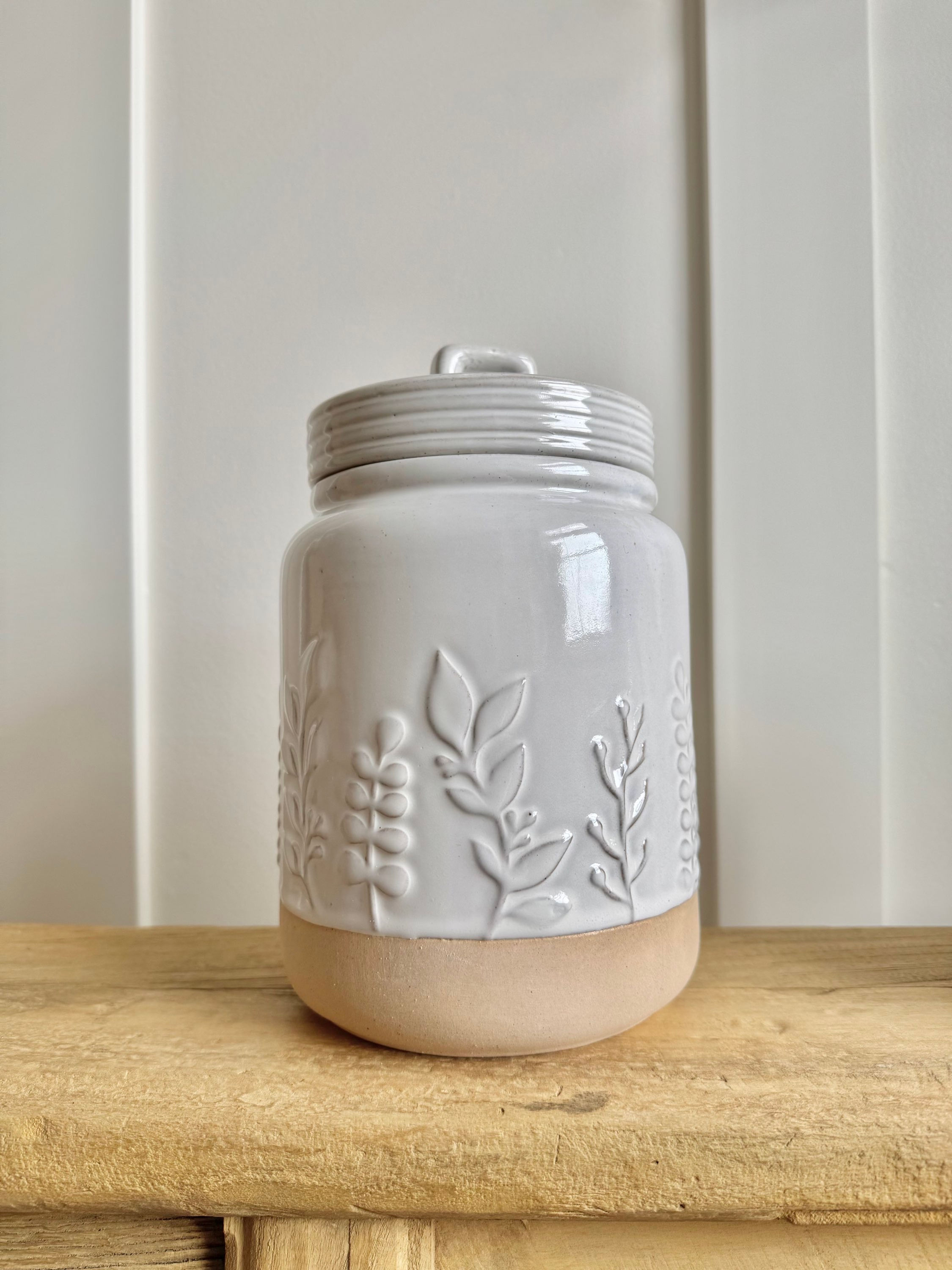 LARGE BOTANICAL CANISTER