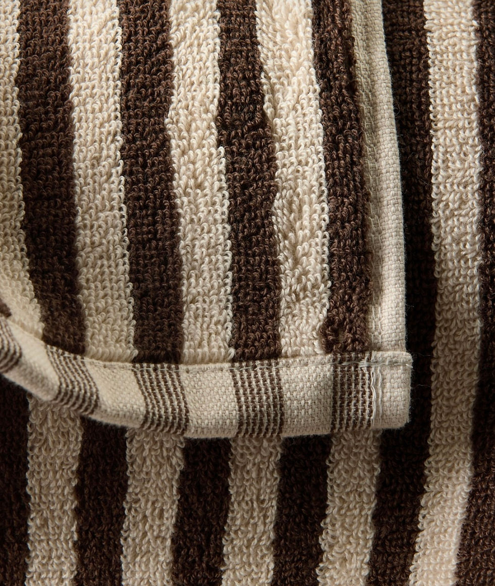 Thumbnail: Wide Stripe Hand Towel | Cacao and Bone 