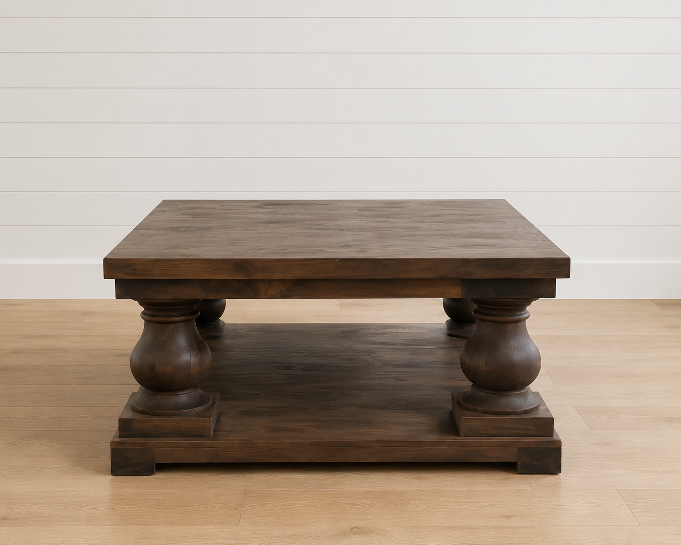 Square Sky Balustrade Coffee Table with carved legs