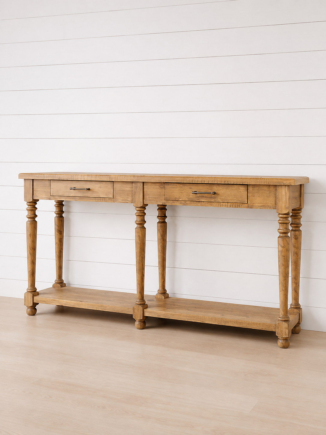 Emmy Console Table with two drawers and turned legs
