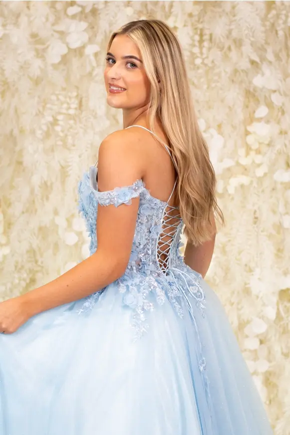 Thumbnail: Natalia Full Ballgown with flower sequin