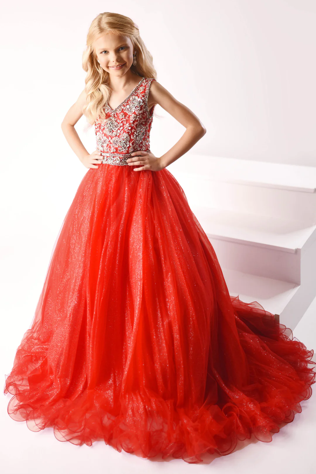 KIDS -27723 AVA PRESLEY BALLGOWN RED