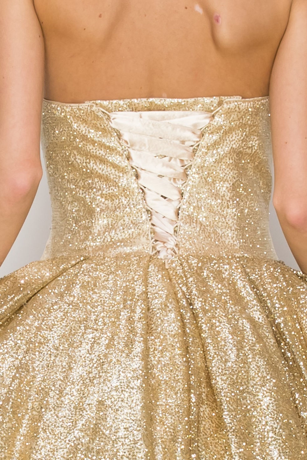Thumbnail: 8010J Gold glitter ballgown