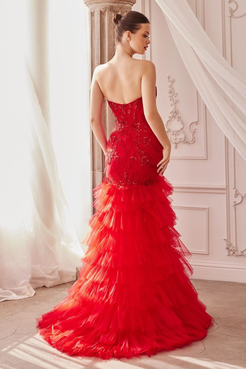 Thumbnail: A1225 STRAPLESS LACE & TULLE MERMAID GOWN