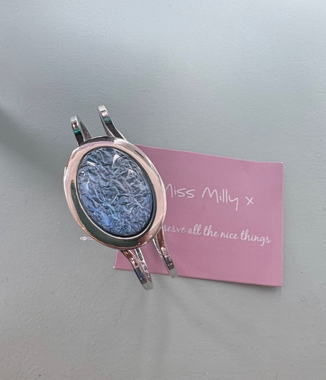 Resin Hinged Bangle - Ice Blue