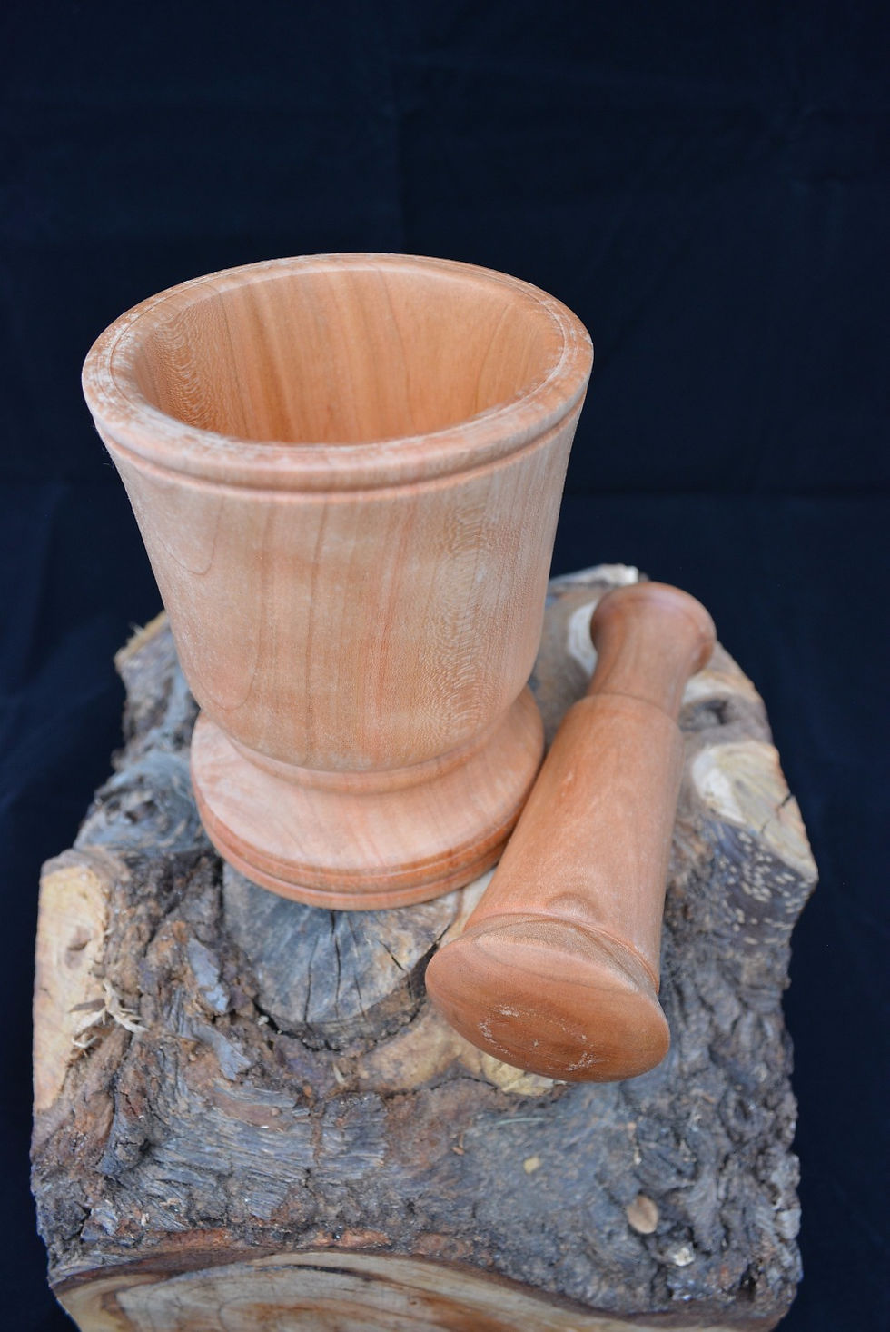 Thumbnail: Handmade Cherry Wood Mortar and Pestle