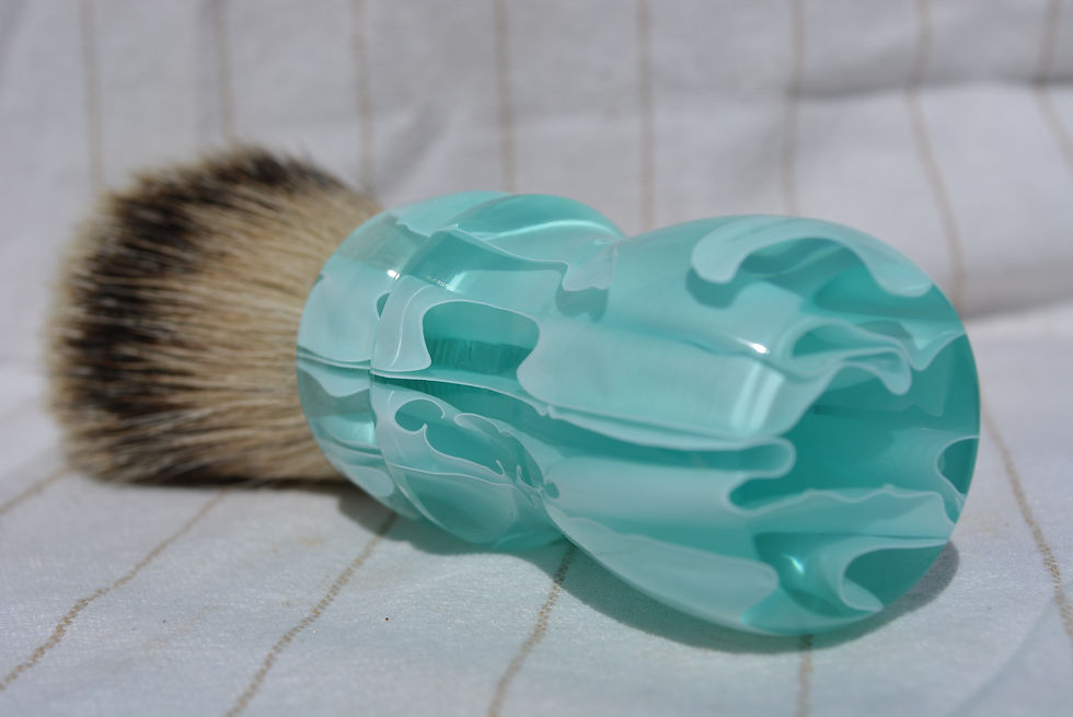 Thumbnail: Handmade 24mm Badger Hair Brush "Arctic Iceberg"
