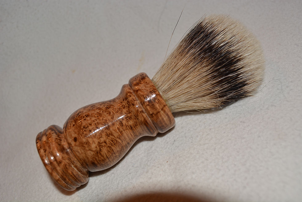 Thumbnail: Handmade 3 Piece Black Ash Burl Wood Shaving Set