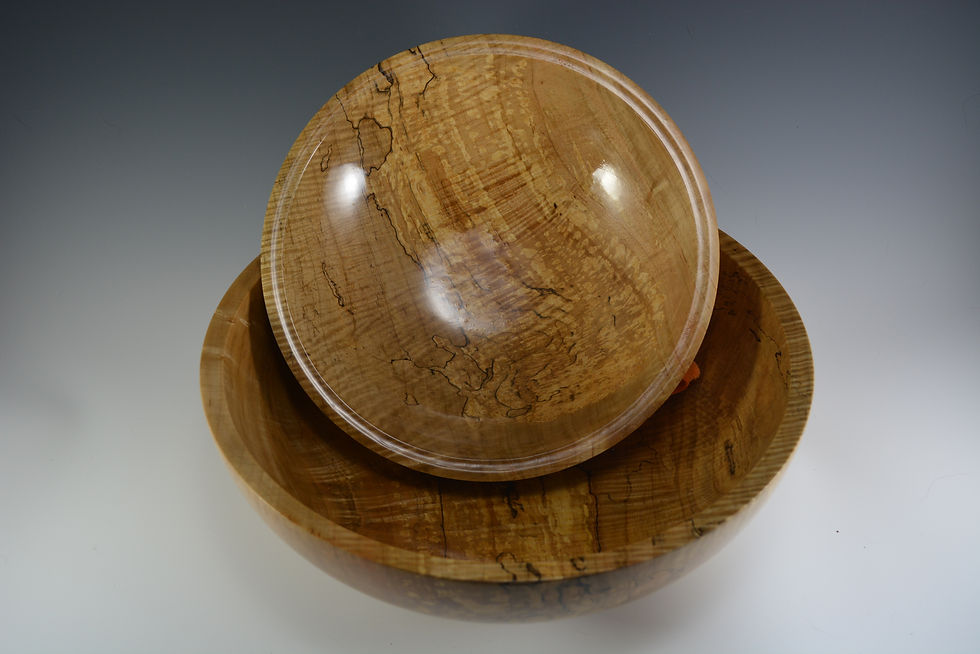 Thumbnail: Highly Figured and Spalted Maple Bowl Set 2 pc
