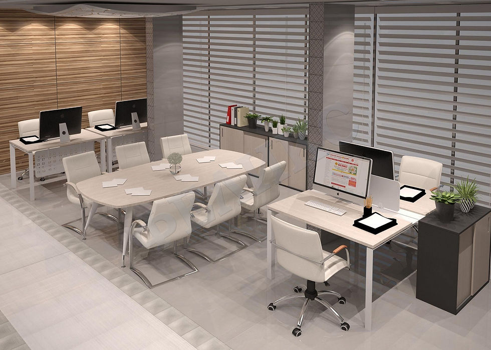 Миниатюра: Офисная мебель "Тандем М" - стол рабочий (140x80x75) - дуб альпийский