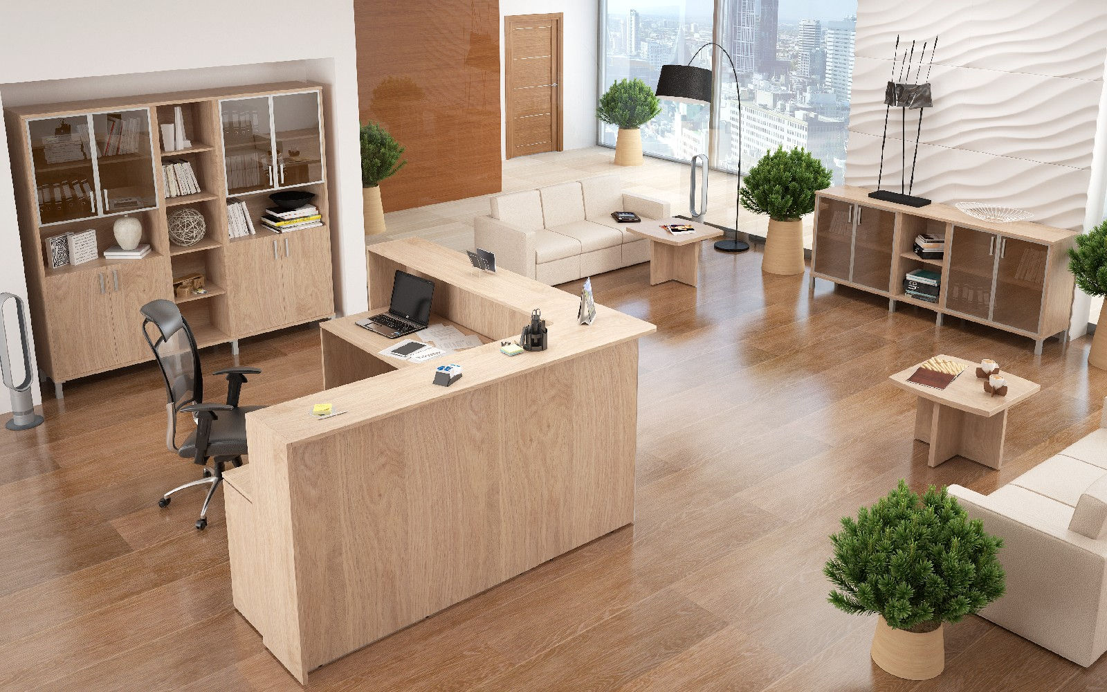 Мебель для приемной "DEX" - стойка ресепшен угловая