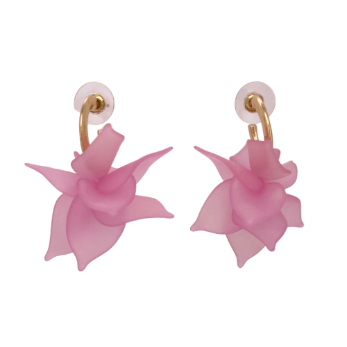Aretes flor rosa 