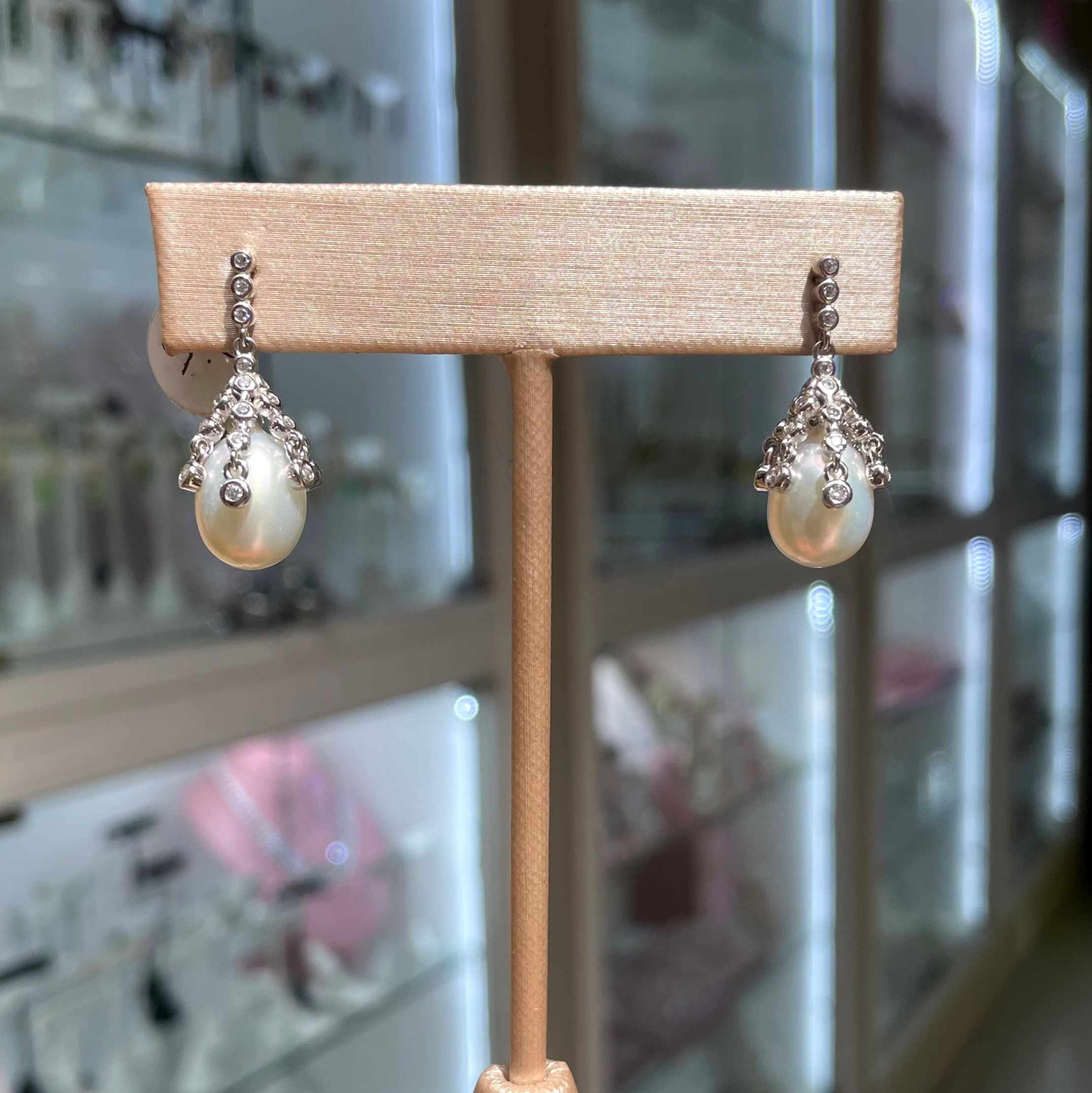 Arete plata.925 Perla natural 