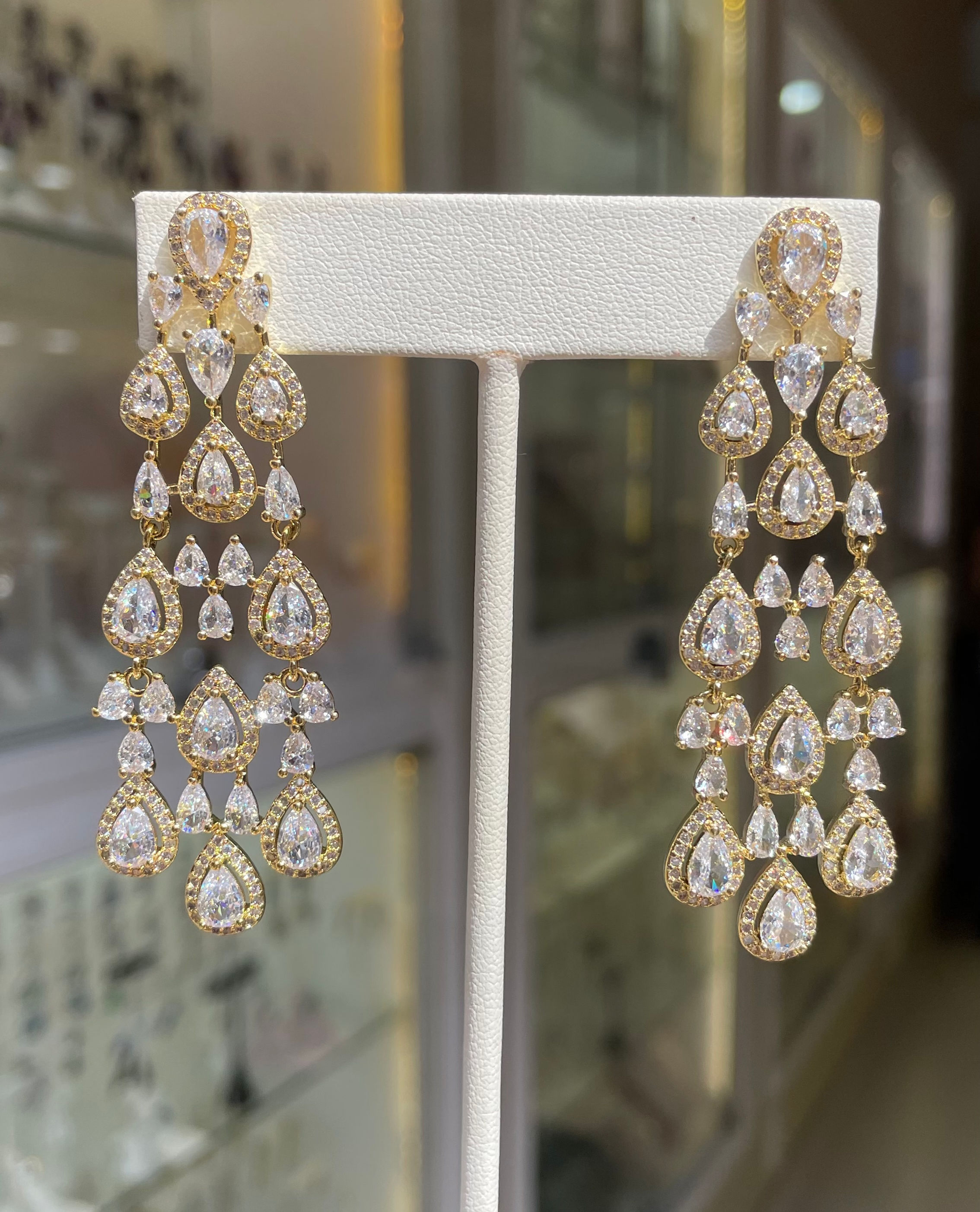 Aretes gotas cascada