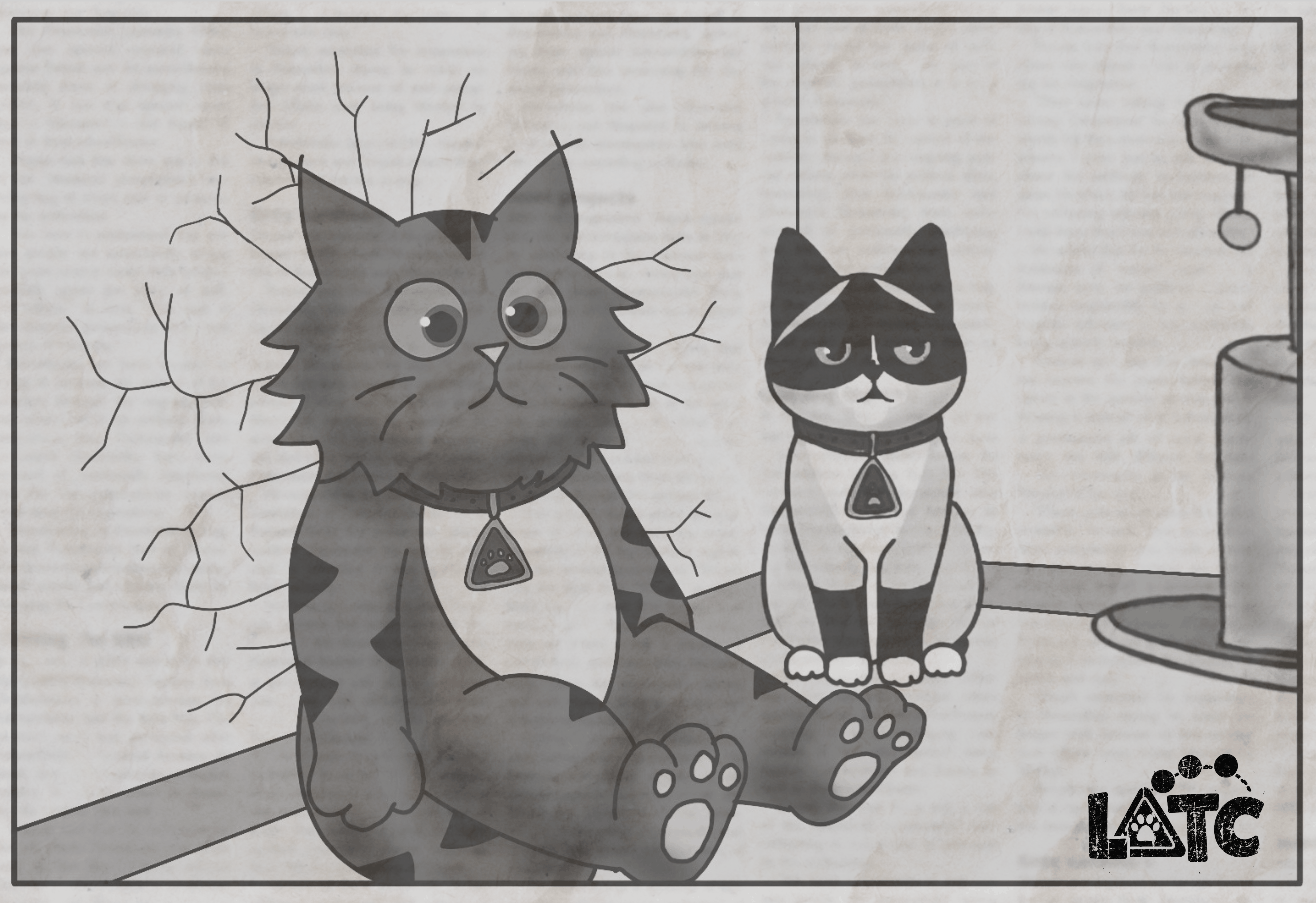 DENIAL ISSUED — Ziggy denied any involvement in the newly discovered structural damage, stating simply, “It wasn’t me.” Luna declined to comment, though her expression has been entered into evidence.