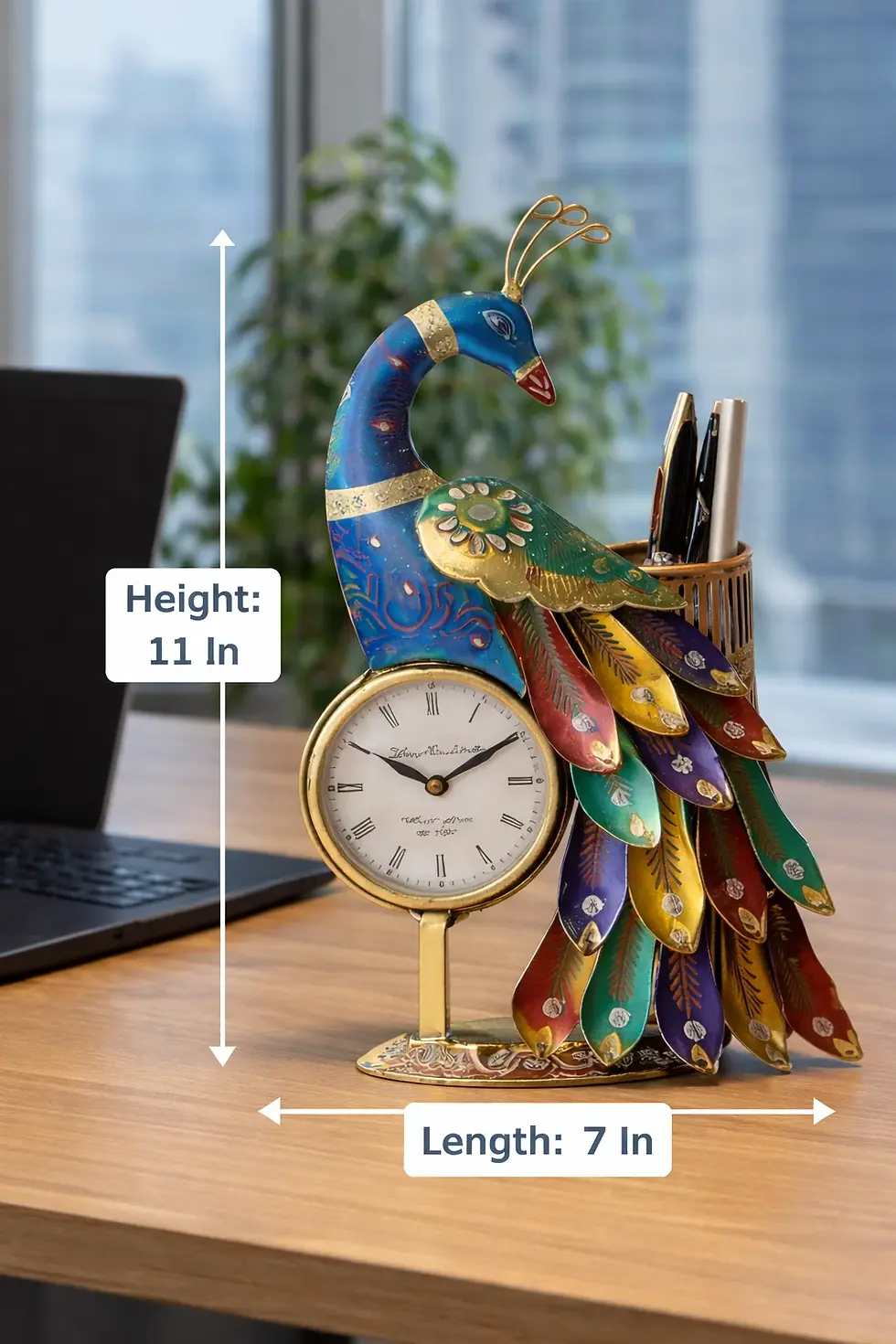 Thumbnail: Metal Peacock Clock