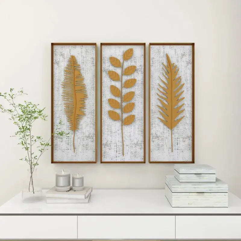 Contemporary Metal Leaves Wall Decor