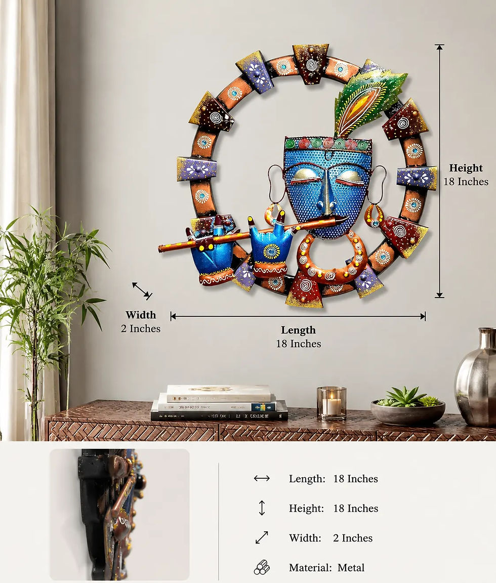 Thumbnail: Metal Krishna Playing Basuri Wall Hanging