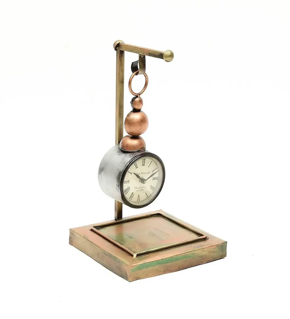 Thumbnail: Iron Pendilium with Watch Table Handicraft Showpiece