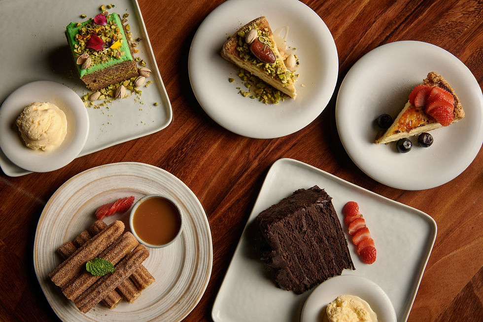 Mediterranean steakhouse El Paso TX desserts on a table