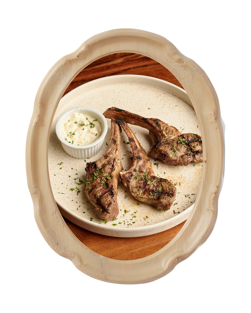 Grilled lamb chops at a Mediterranean Steakhouse in El Paso TX