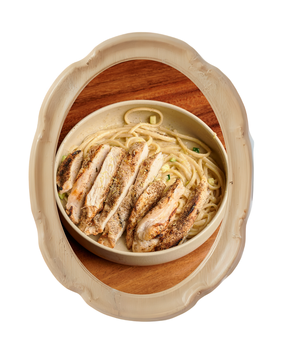 Grilled chicken over pasta at Mediterranean Steakhouse El Paso TX