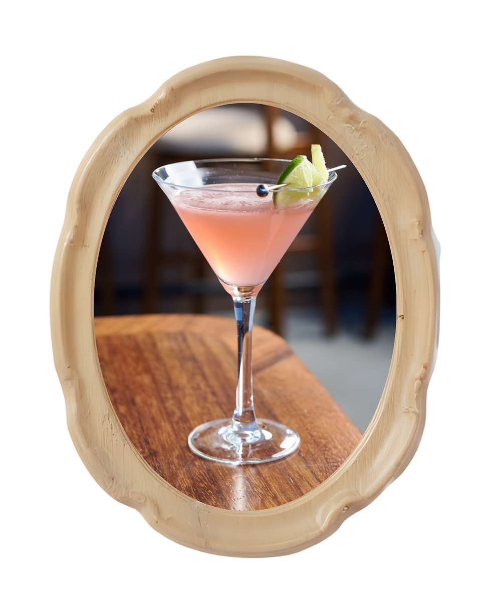 Pink martini cocktail at a Mediterranean Steakhouse El Paso TX