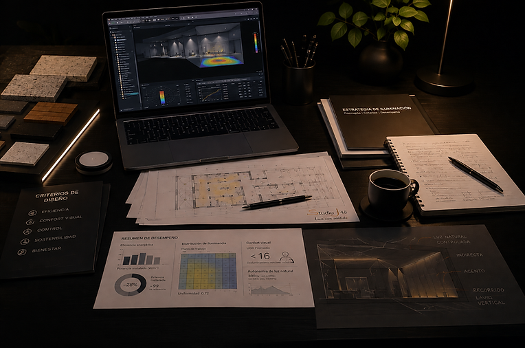 Mesa de trabajo para análisis de iluminación en proyectos orientados a LEED y WELL