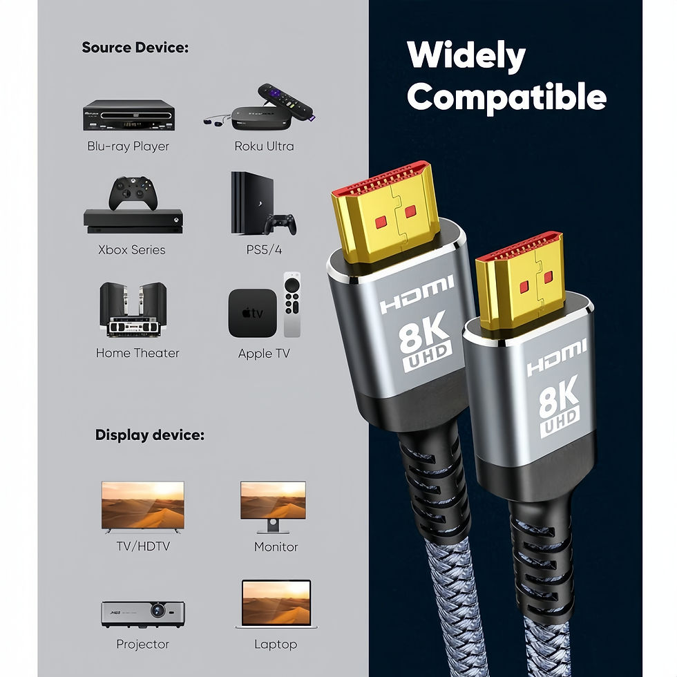 Thumbnail: MIZIQIER long HDMI 2.1 Cables 8K60Hz 4K120Hz eARC HDCP2.3 48Gbps Ultra High Spee