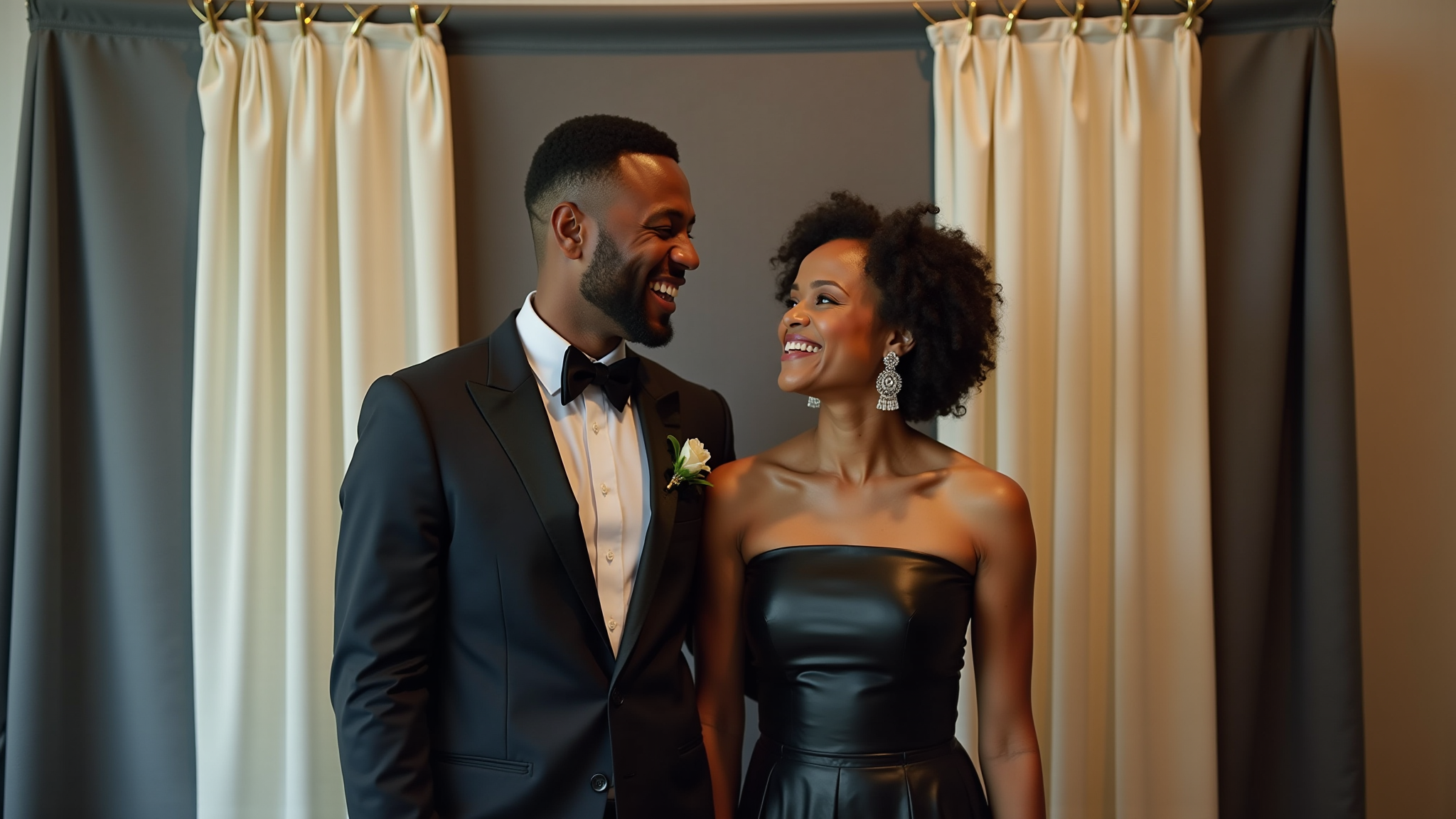 two people smiling