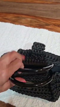 Thumbnail: Handmade Crochet Mini Tote Bag with Acrylic Handles
