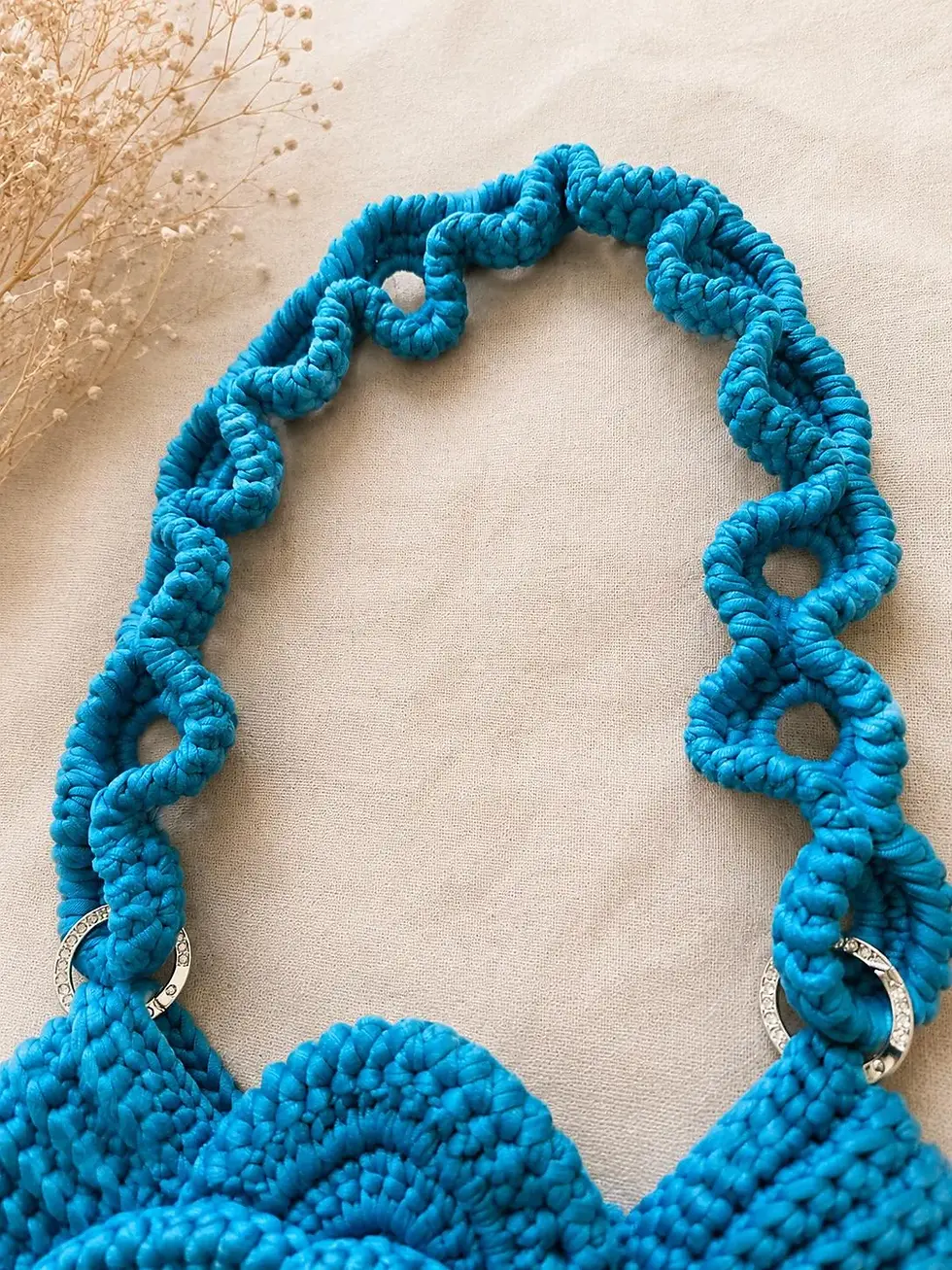 Thumbnail: Crochet Flower Shoulder Bag – Handmade Floral Purse with Statement Strap