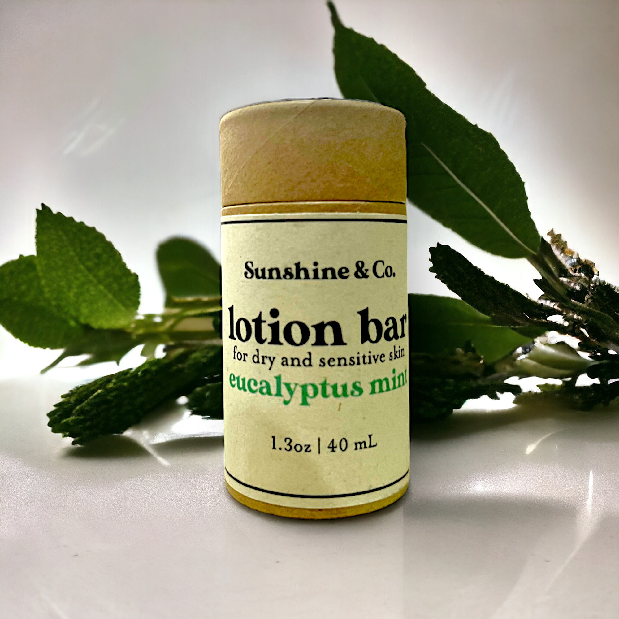 Sunshine& Co Solid Lotion 1.3 oz | Eucalyptus Mint