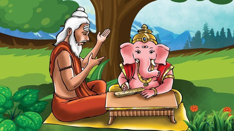 Ganesha writing Jyotish Vedic Astrology