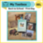 A light green box with photos of personal safari photos around it