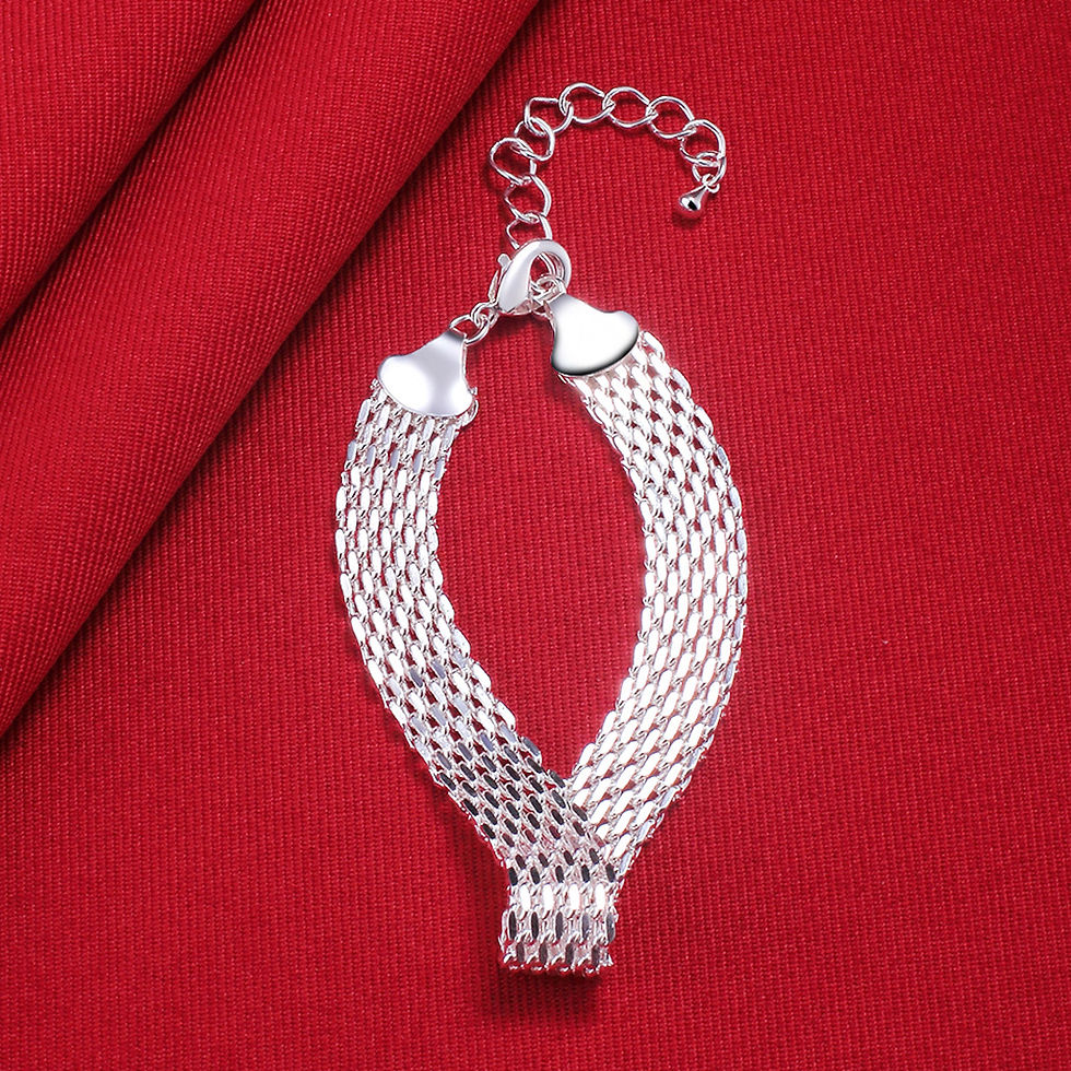 Thumbnail: Hot new 925 sterling silver Bracelets for women Exquisite fashion weaving chain 